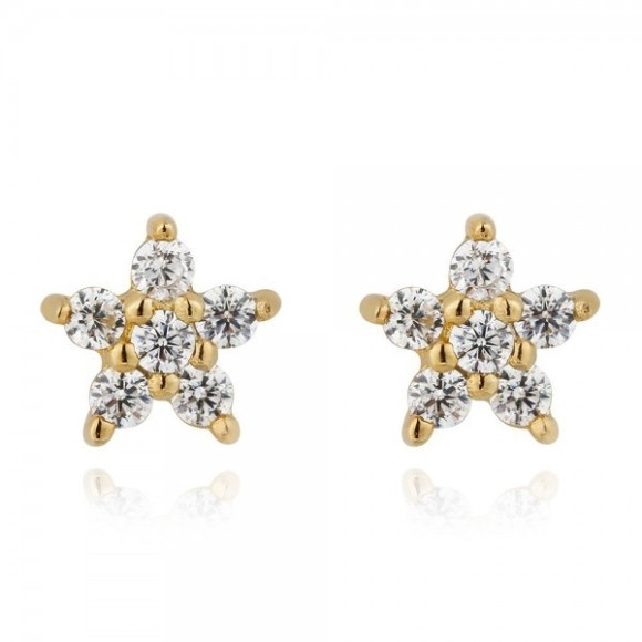 Pendientes flor blanca