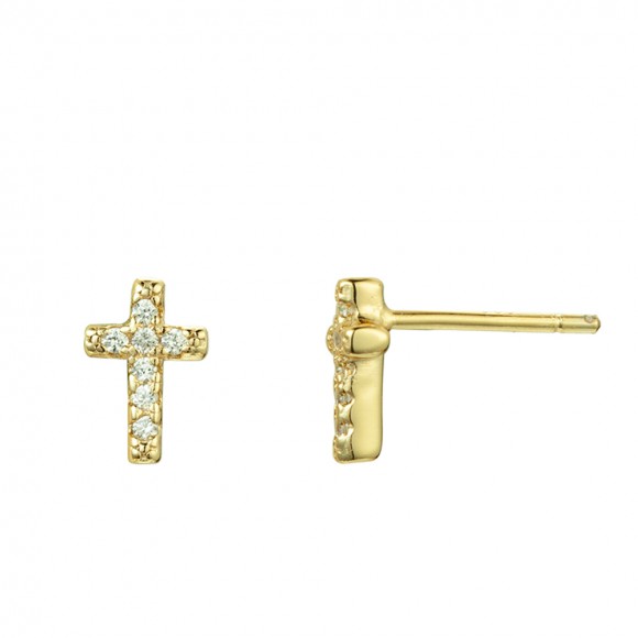 Pendientes cruz circonitas