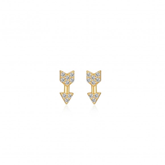 Zircons arrow stud earrings