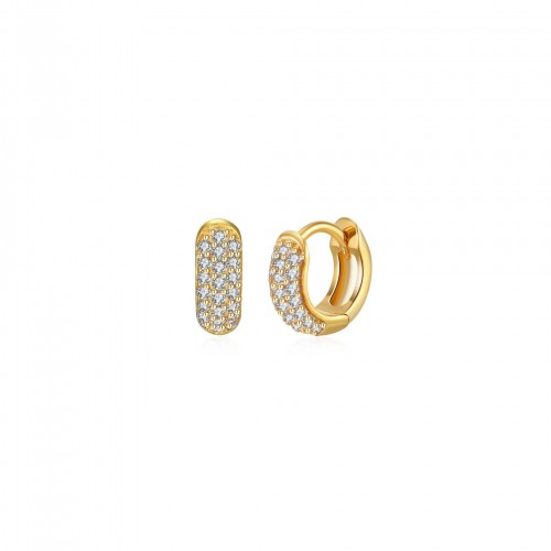 White zircons hoop earrings