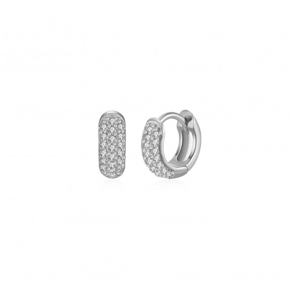 White zircons hoop earrings