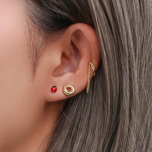 Ladybug shaped stud earrings