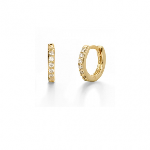 White zircon hoop earrings