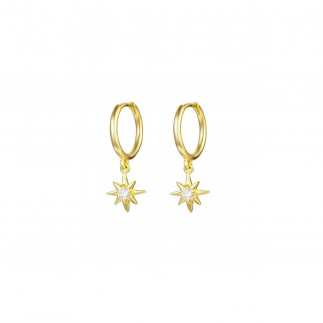 Shooting star hoop earrings