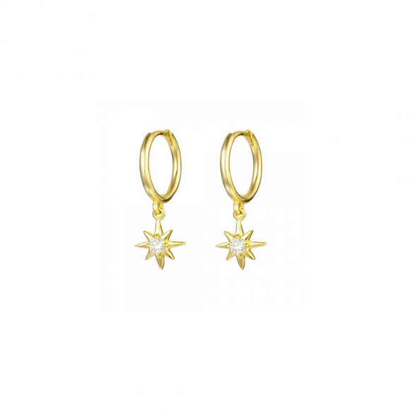 Shooting star hoop earrings