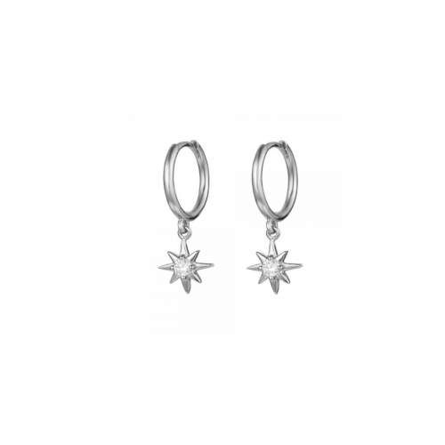 Shooting star hoop earrings