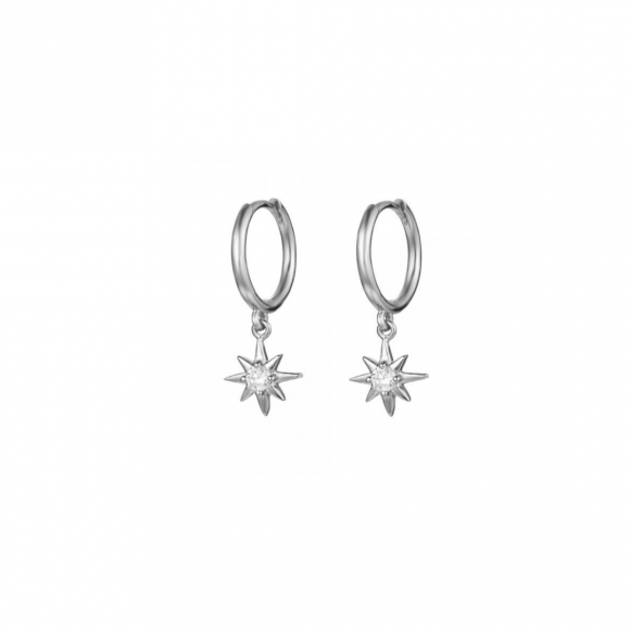 Shooting star hoop earrings