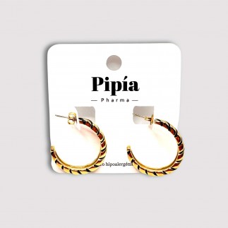 Pendientes Semiaro Linea Negra