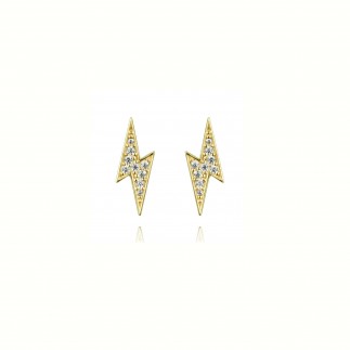 Pendientes Rayo Ancho Circonitas