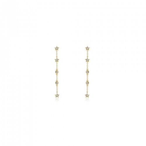 Zircons chain hoop earrings