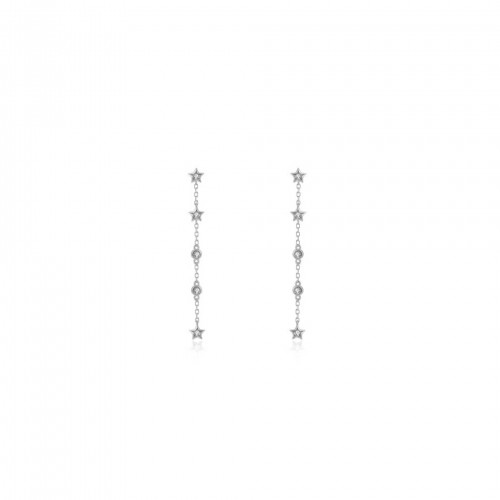 Zircons chain hoop earrings