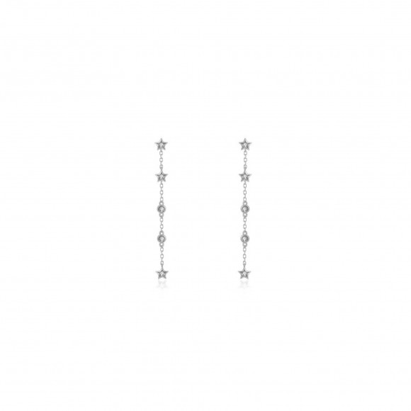 Zircons chain hoop earrings