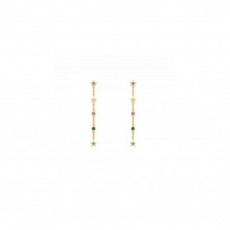 Pendientes estrella cadena multicolor