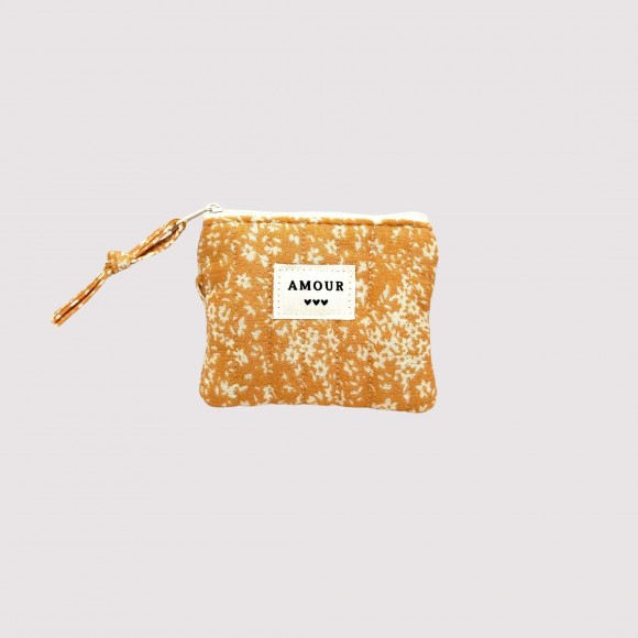 Monedero Acolchado estampado naranja S