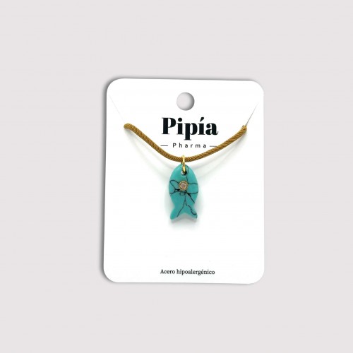 Collar Pez  Piedra Turquesa