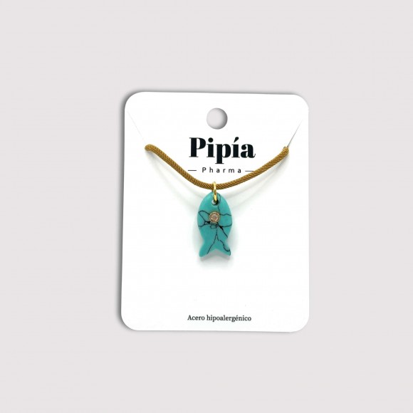 Collar Pez  Piedra Turquesa