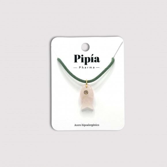 Collar Pez Piedra Rosa