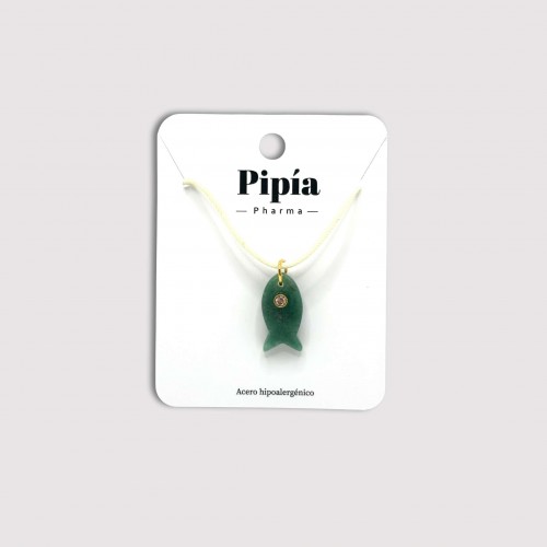 Collar Pez Piedra Verde