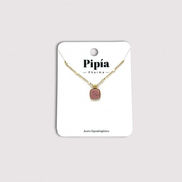Collar Piedra Balinesa Rosa