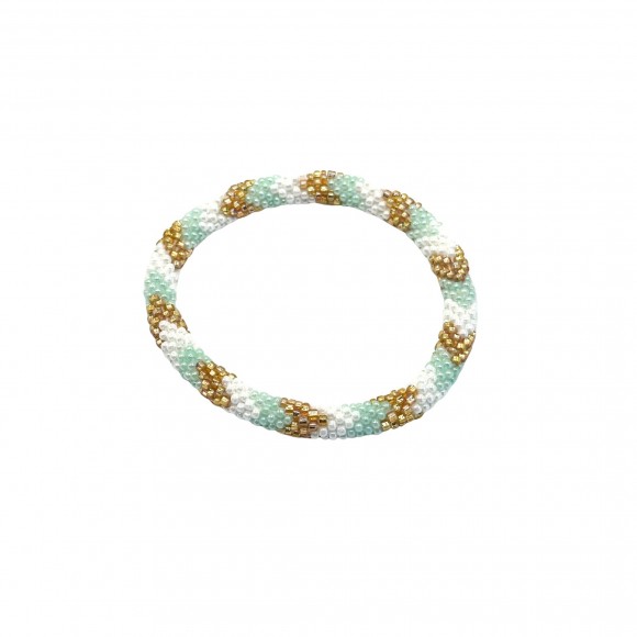 Pulsera Cancún Turquesa, dorado y blanco  - PVL: 9.50€ PVP: 14.90€