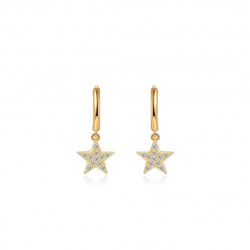 Zircon star hoop earrings