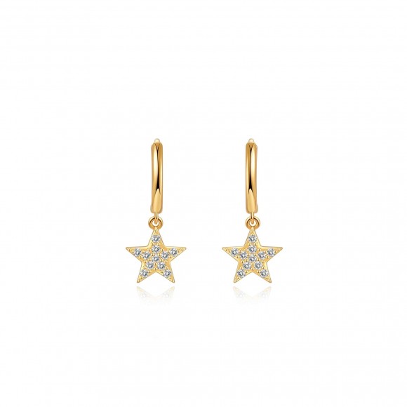 Zircon star hoop earrings
