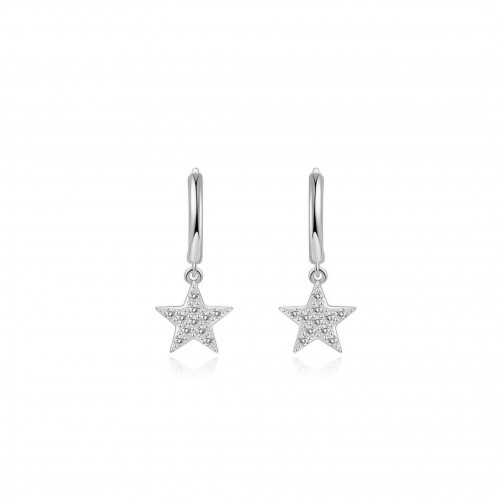 Zircon star hoop earrings