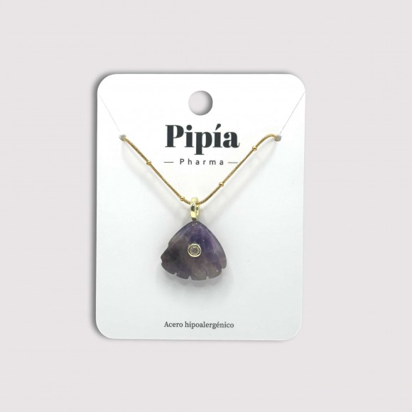 Collar Concha Piedra Morado
