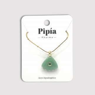 Collar Concha Piedra Verde Agua