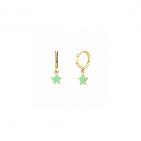 Aros Estrella Enamel Verde Agua