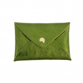 Monedero Tarjetero de Piel Verde