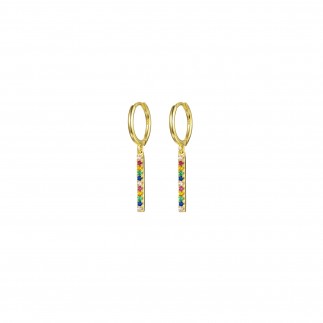 Aros Barra Circonitas Multicolor
