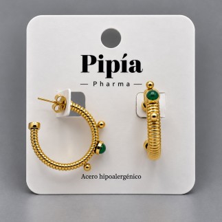 Pendientes Sedef piedra Verde