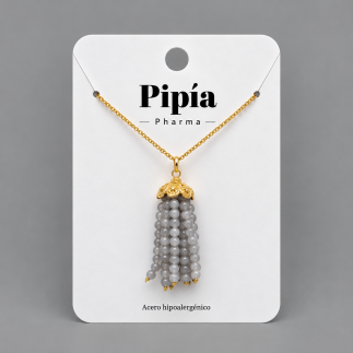 Collar Pompon Gris