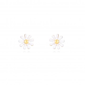 Pendientes margarita blanca