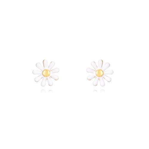 Pendientes margarita blanca