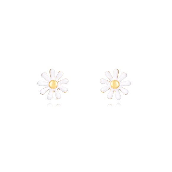 Pendientes margarita blanca