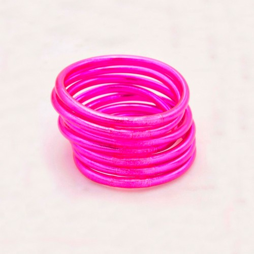 Pulsera Pan de Oro Fucsia