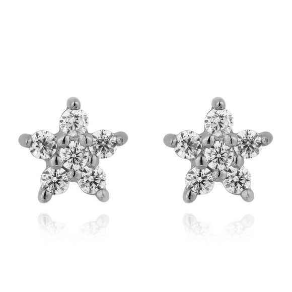 Pendientes flor blanca