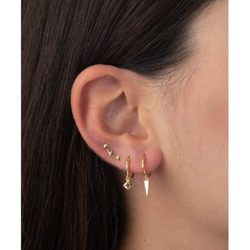 Three stars stud earrings