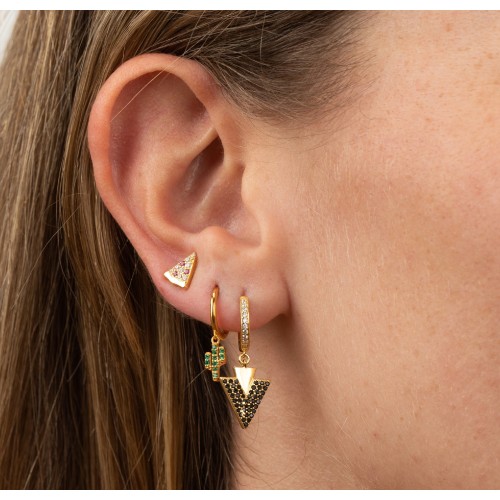 Pizza zircons stud earrings