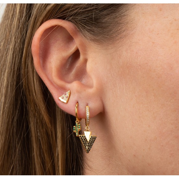 Pizza zircons stud earrings
